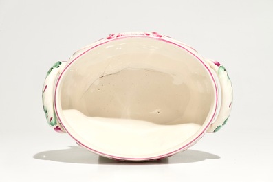 A French faience de l'Est tureen and cover on stand, 19th C.